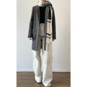 BARNEYS NEW YORK WOMEN'S TWEED COAT - CHARCOAL SIZE XS